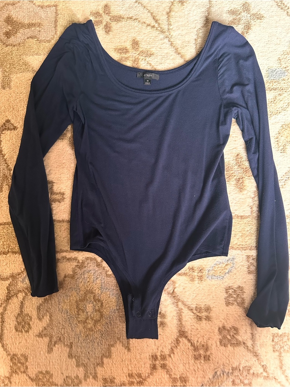 J. Crew Navy Long Sleeve Scoop Neck Bodysuit